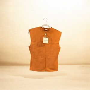 Marled Women's Sleeveless Orange Blouse